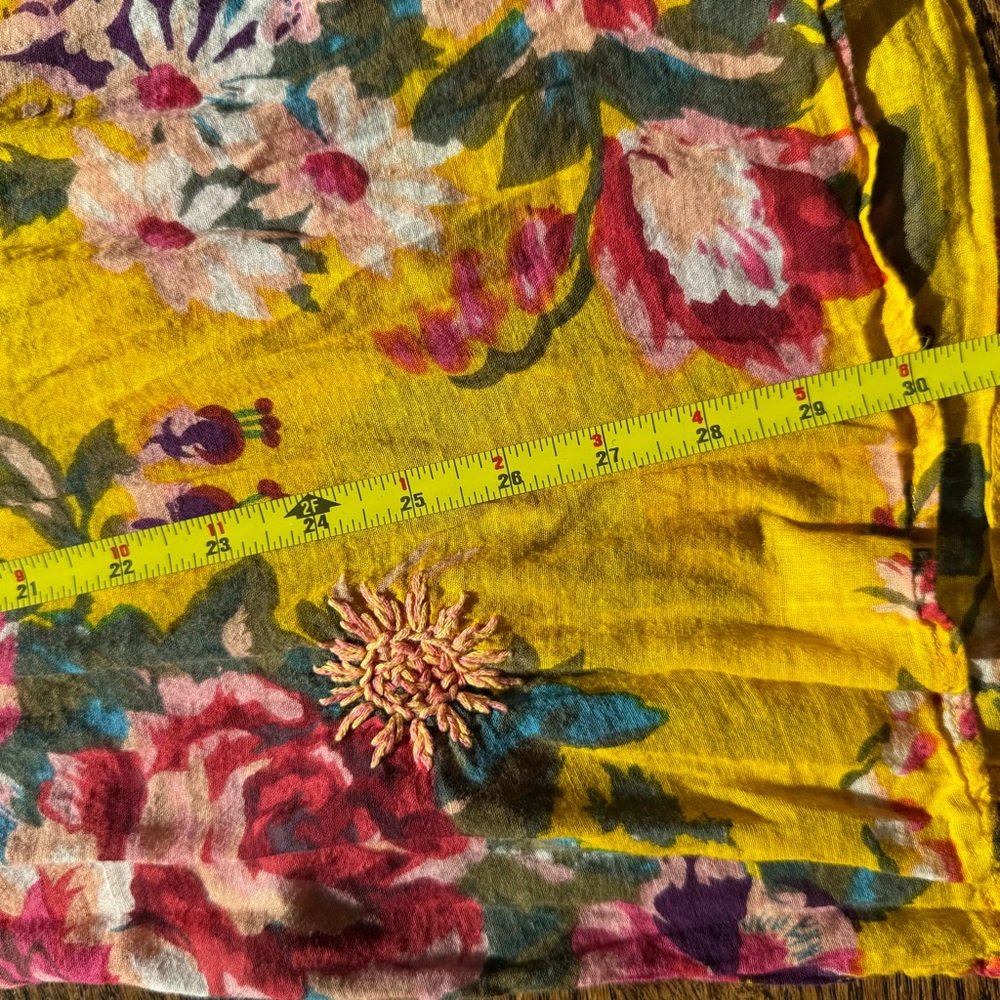 Simi 100% Cotton Floral Print Embroidered Detail Dress Cover Up S - Picture 10 of 10